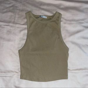 New Beige Tan Zara Cropped Tank
